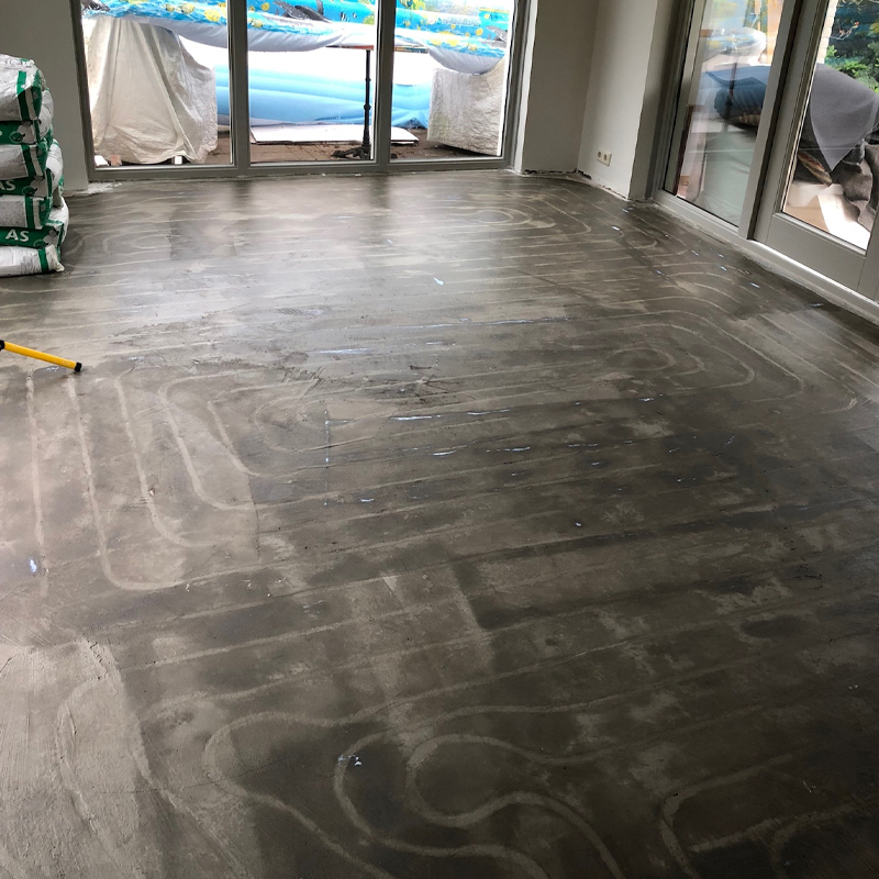 Foto van het voorbereiden van een vloer door Vorega